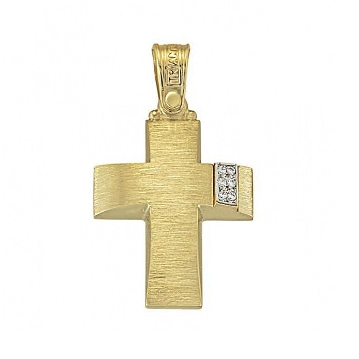 Women's yellow gold cross 14CT ITE0143